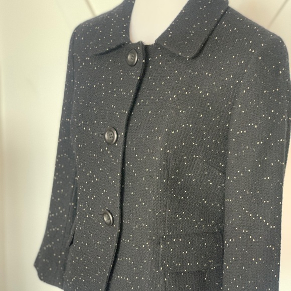 Ann Taylor black/cream speckled Blazer - Picture 3 of 13